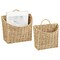 mDesign Woven Seagrass Hanging Wall Storage Basket - Set of 2 - Natural